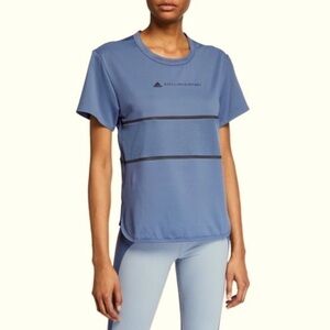 Adidas By Stella McCartney Run Loose Tee Women’s Size XS Blue Gray & Black EUC!
